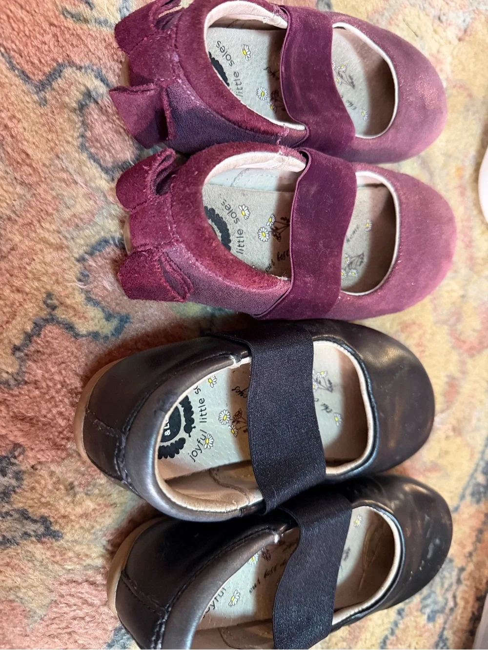 Livie & Luca Girls' Mary Janes in Plum and Black